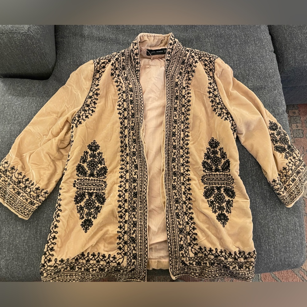 Zara velvet open jacket
